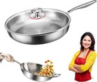 New Titanium Hammered 10 24  Pan W lid  Multifunctional Ultra-durable Non Stick