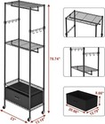 Clothes Rack Clothing Rack Hanging 4 Tiers Adjustable Closet Organizer