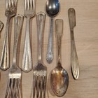 Vintage Silverware Lot Of 13 Tarnished Tableware Dinnerware Various Mixed Lot308