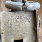 Antique Penn V 10 Hanging Scale 300 Lb Heavy Duty Vtg Brass Face Iron Clad Back