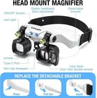 Magnifying Glasses With Light 5 Lens Pairs Close Work Headband Loupe