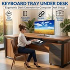 Adjustable Under Desk Keyboard Tray Slide Out Swivel Clamp Mount Black 25 