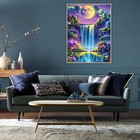 Moon Diamond Painting Kits For Adults  Waterfall Landscape Diamond Art Kits For