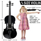Full Size 4 4 Violin Set With Hard Case Violin Bow Shoulder Rest And Rosin Black