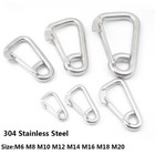 A2 Stainless Steel Carabiner Clip Snap Spring Hook Eyelet Keyring 6mm 8mm - 20mm