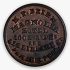 Civil War Store Card   Token Philadelphia  Pa   magnolia Hotel   Ref  F-750e 1a