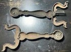 Vintage Cast Iron Andirons Fireplace Ornate Front Piece 3710a