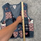 Vintage Tantrums Patriotic Patchwork Vest Sz M 90 Y2k Americana Cottagecore Folk