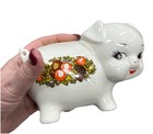 Rare Vintage Corning Spice Of Life Pottery Pig Piggy Bank  W o Plug