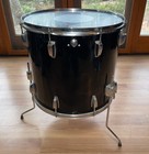 Vintage 70 s Ludwig 18  Solid Black Vistalite Floor Tom Drum 