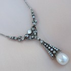 Edwardian Pearl   Diamond Necklace