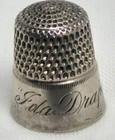 1920s Simons Brothers Sterling Silver Thimble  Ida Draper Engraved  Size 6