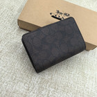 Coach Signature Leather Bifold Wallet Black   Brown Card   Coin Organizer