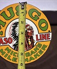 Musgo Michigan   s Mile Maker Gasoline Porcelain Sign   Vintage   Nos