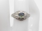 Antique 1920s  5000 1 15ct Natural Alexandrite Diamond Platinum Filigree Ring