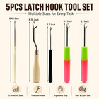 5pcs Latch Hook Tool Set     Small Crochet Hooks In Multiple Sizes