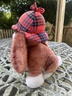 Vintage Basset Hound Tartan Deerstalker Hat R Dakin 1978 Plush 11    Tall