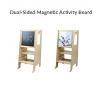 Clevr Adjustable Kids Kitchen Counter Step Stool With Magnetic Activity Board