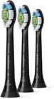 W Diamondclean Replacement Electric Toothbrush Heads - Whitening 3 Pack  Black