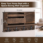 Key And Mail Holder For Wall Decorative - Rustic Mail Organizer Wall Mount  Wood