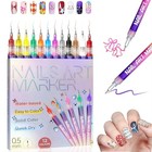 12 Colors Nail Art Pens Set With 0 5mm Fine Tip  Waterproof   12 Colors-0 5mm
