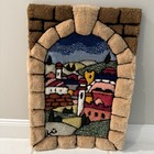 Vintage Judaica Handmade Jewish Wall Hanging Rug  Wool  24   x 16     Inches