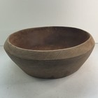 Vintage Rustic Primitive Hand Turned Wooden Fruit Salad Dough Bowl Thick Wood