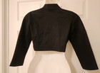 Vtg Sz S Jessica Mcclintock Silky Black Shrug Cropped Bolero Jacket