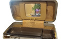 Vintage Samsonite Silhouette Camel Train Case Makeup Luggage W   Tray   Mirror