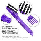  2 Pcs Hair Brush Cleaning Tool Set 2-in-1 Double Headed Hair Pink And Purple