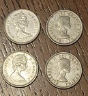 Canada Silver Coins  25 Cents X4  1960s  Used Lot 