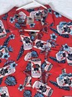 Official Pabst Blue Ribbon Hawaiian Shirt Mens Medium Red Pbr Beer Button Up