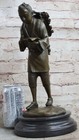 Art Deco Marble Base Bronze Sculpture Statue Chinese School Boy Hot Cast Figure