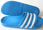 Adidas Men s Adilette Classic Logo Slide Sandal Aqua White Stripe Nwt Ships Free