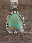 Native American Sterling Silver   Turquoise Pendant - Cleveland