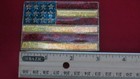 Vtg 1970s American Usa Sparkle High Gloss Flag Patriotic Art Metal Belt Buckle