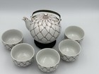 Vintage Arita Yunomi Occupied Japan Teapot   5 Cups Porcelain Red Net Pattern