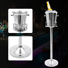 Floor Standing Silver Champagne Ice Bucket Stainless Steel Wine Cooler Ice Gift