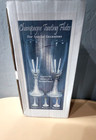 Wedding Champagne Toasting Glasses  Flutes Set White Rose With White Leaves 