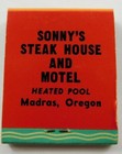 Sonny s Steak House Motel Pool Madras Oregon Full Unstruck Vintage Matchbook Ad