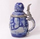 Antique German Character Beer Stein - Rich Man Or Monk By S p gerz C 1860s