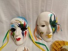 Vintage Lot   8  Mardi Gras Porcelain Ceramic clay Painted Wall Face Mask 