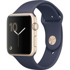 Apple Watch Series 1 42mm Gold Aluminum Case Midnight Blue Sport Band Mq122 lla