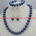 8 10 12mm South Sea Shell Pearl Beads Necklace Bracelet Earrings Set 18 7 5  