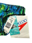 Vtg Speedo Swim Briefs Youth Boys Size 22 4 Blue Green Abstract Print Nwt Usa