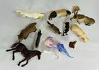 Lot Of 12 Various Schleich Animals Horse Moose Unicorn Axolotl Grizzly Bear Dog