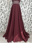 Prom Evening Gown Beaded Bodice Chiffon Mother Of The Bride Wedding Size L Nwt C