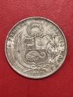 1872 Yj Peru Un Sol Silver Coin 90  25g 22 5g Asw