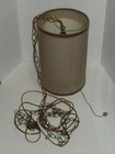 Vintage Mid Century Cylinder Shape Weave Chain Hanging Swag Light Works Neat