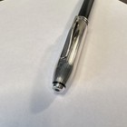 Cross Townsend Tuxedo Sterling Silver   Black Fountain Pen   Medium Gold Nib